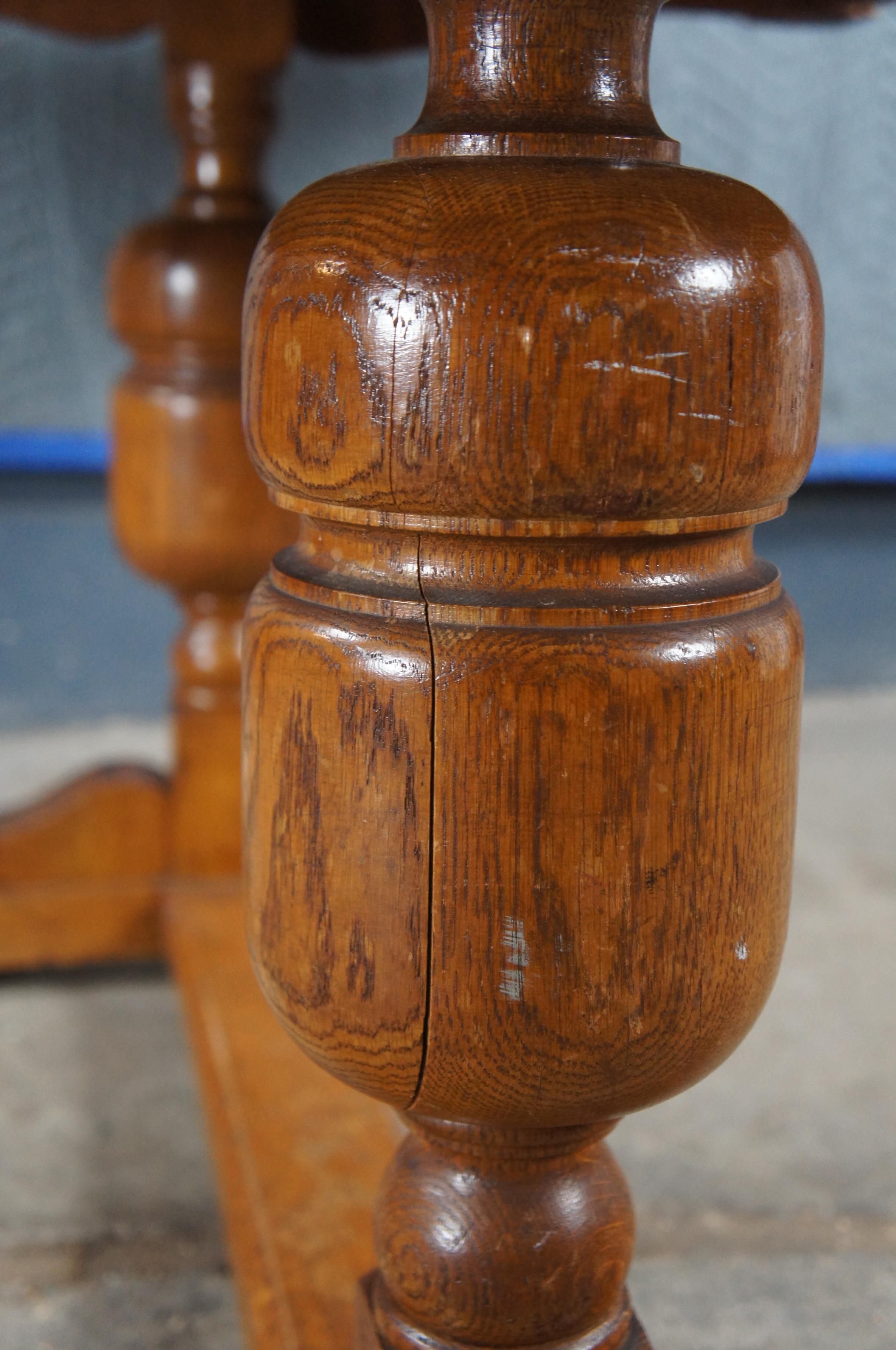 Vintage Jacob Summers & Sons Tavolo elisabettiano giacobiano inglese in quercia con ante a strappo in vendita 5
