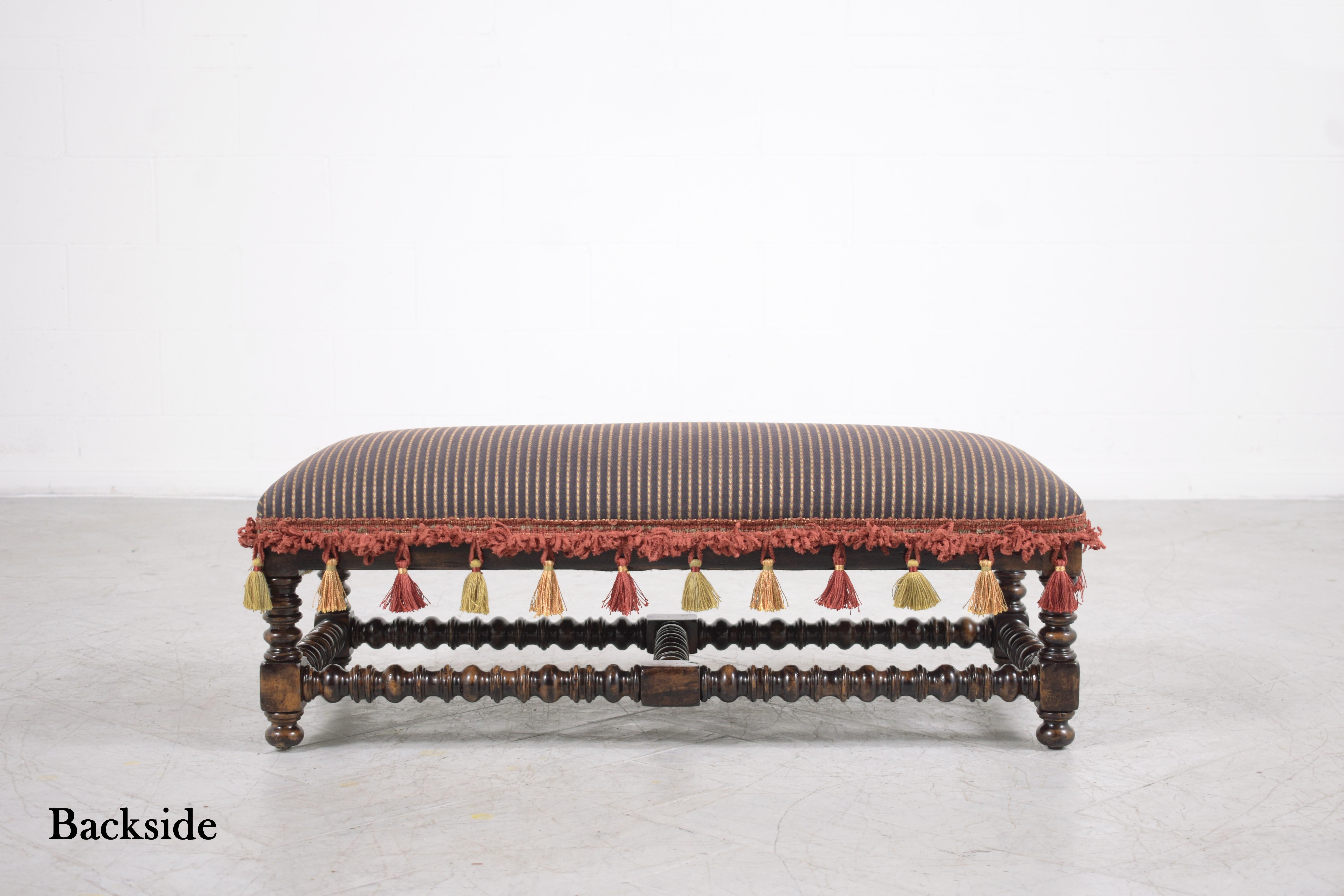Carved Vintage Jacobean  Low Bench