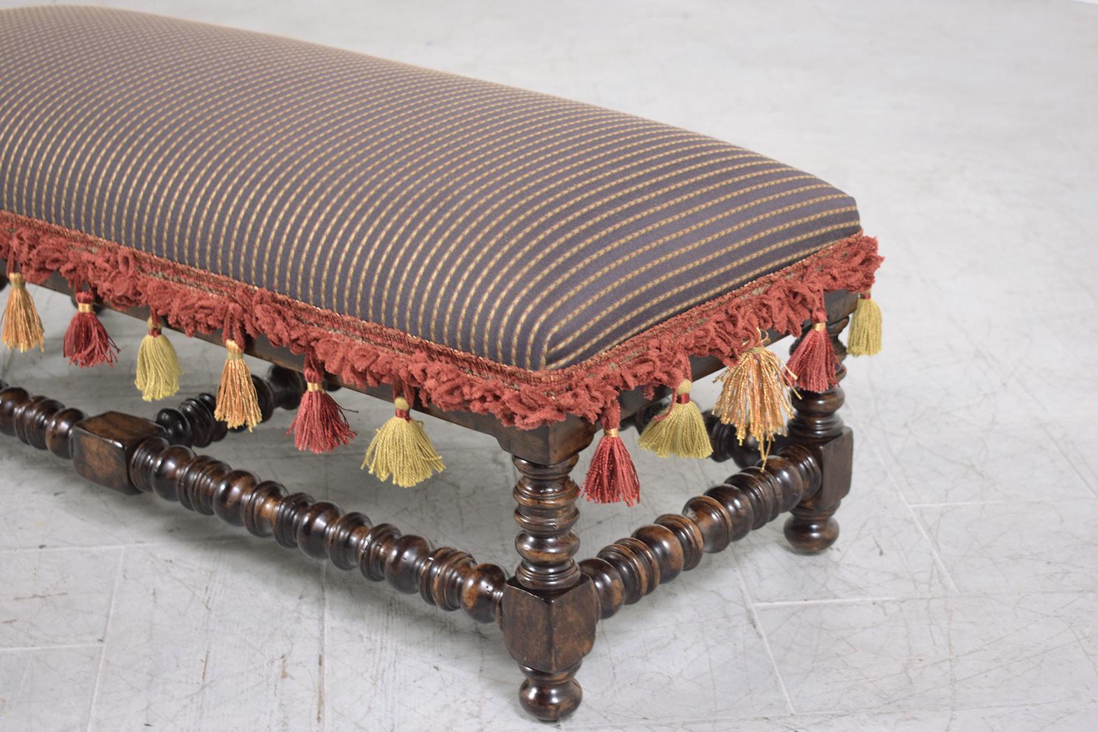 Fabric Vintage Jacobean  Low Bench