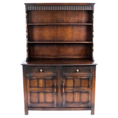 Vintage Jacobean Revival Chêne Welsh Dresser Cabinet Sideboard 20th C