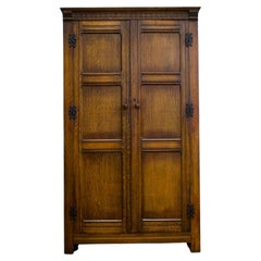 Vintage Jacobean Style Oak Wardrobe, 1950s