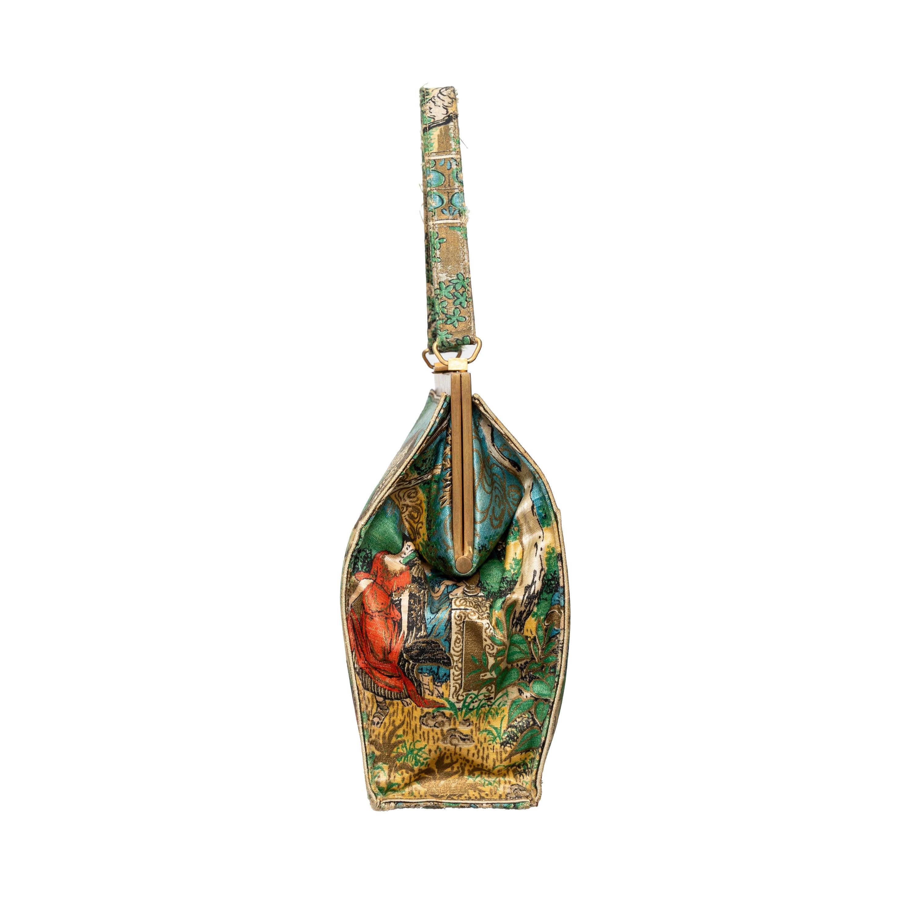 Vintage Jacquard Handbag - '80s In Fair Condition In Milano, IT