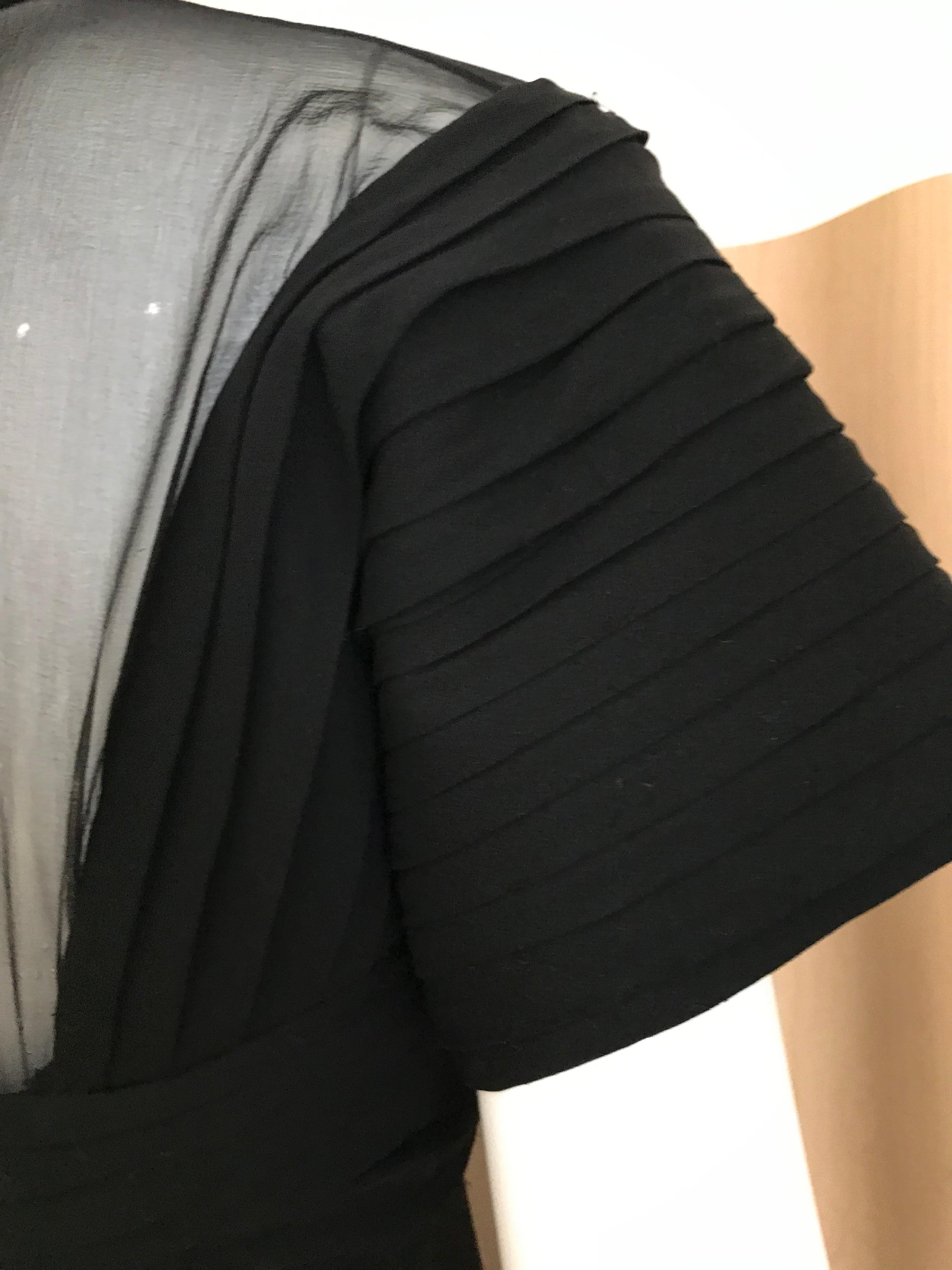 De las mujeres Vintage Jacqueline de Ribes Bata de seda negra en venta
