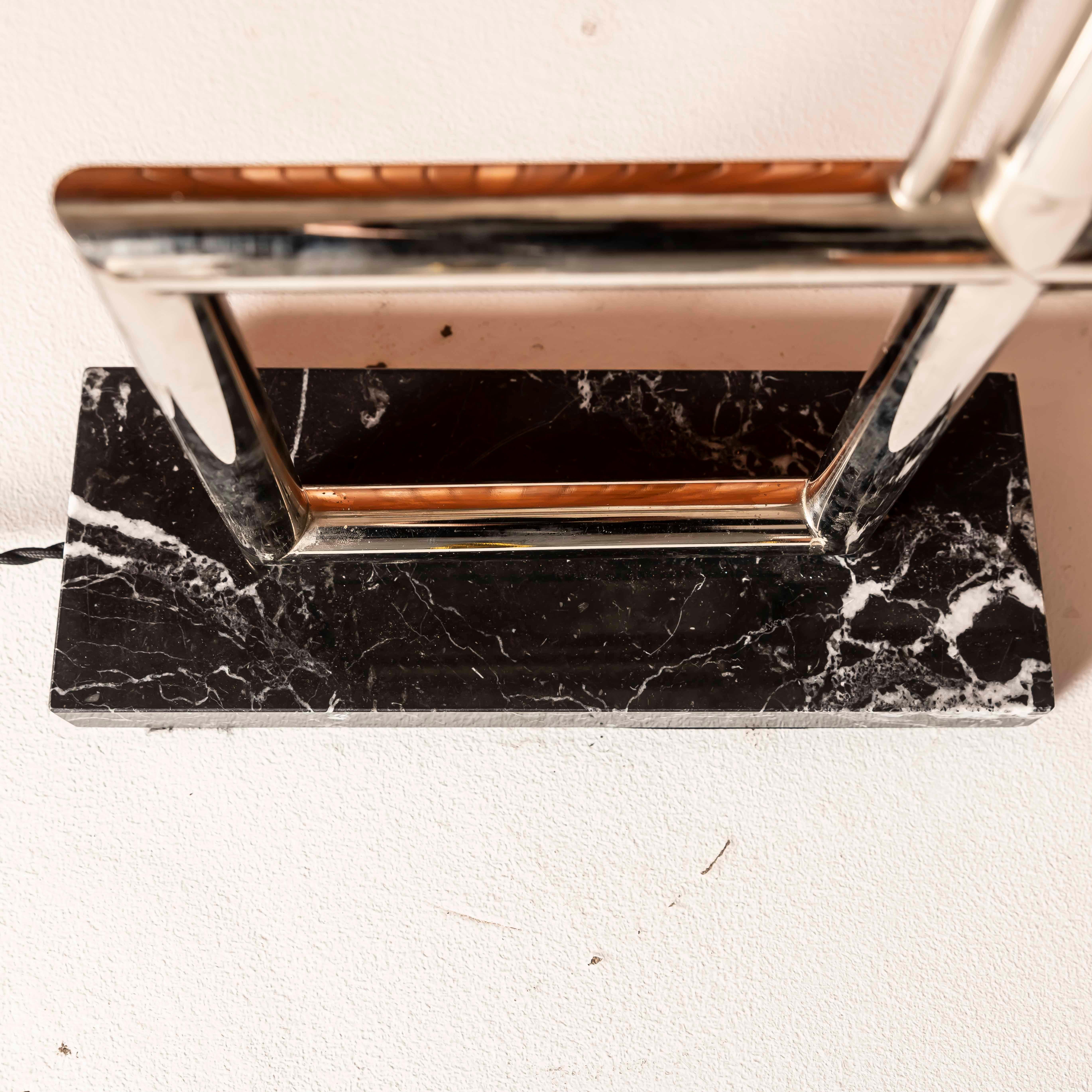 Vintage Jacques Adnet Quadro table lamp For Sale 2