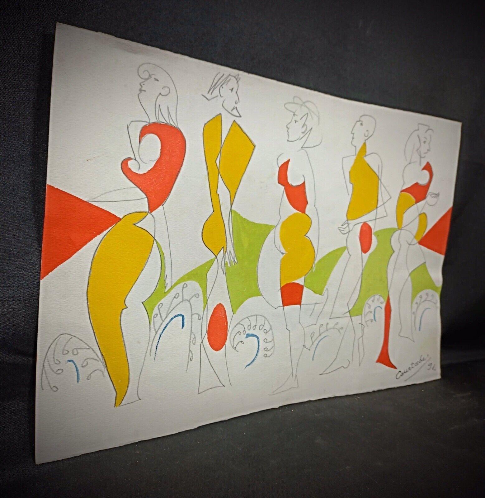 Este dibujo de época de Jacques Courtade, numerado 91 y sellado, ofrece una pieza de arte única y coleccionable. Conocido por su delicada técnica de acuarela, este dibujo es un valioso complemento para cualquier colección de arte.

Material: