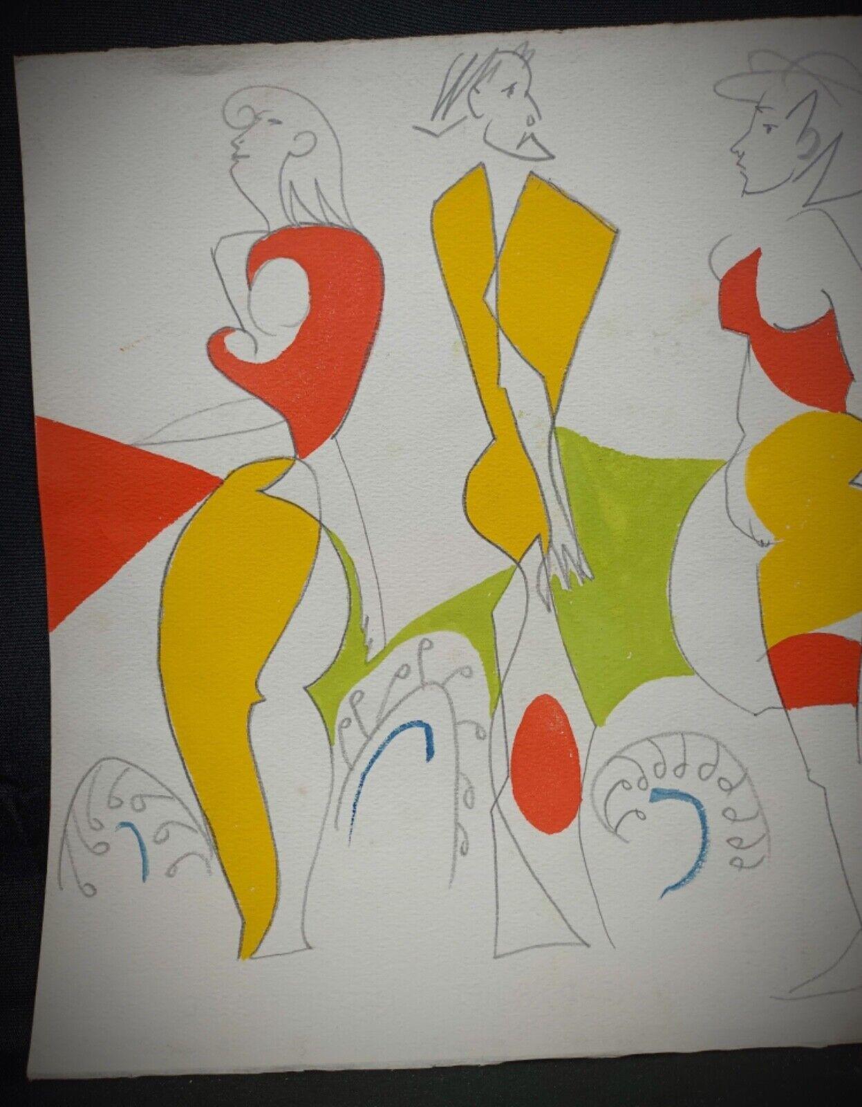 Dibujo Vintage Jacques Courtade, numerado 91 con sello - 2Y162 en Bueno estado para la venta en Bordeaux, FR