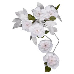 Vintage Jacques Heim White Flower Hair Jewelry Accessory, 54 cm Height