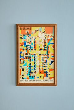 Vintage Jacques Lagrange Galerie Villand Exhibition Poster, France, 1959