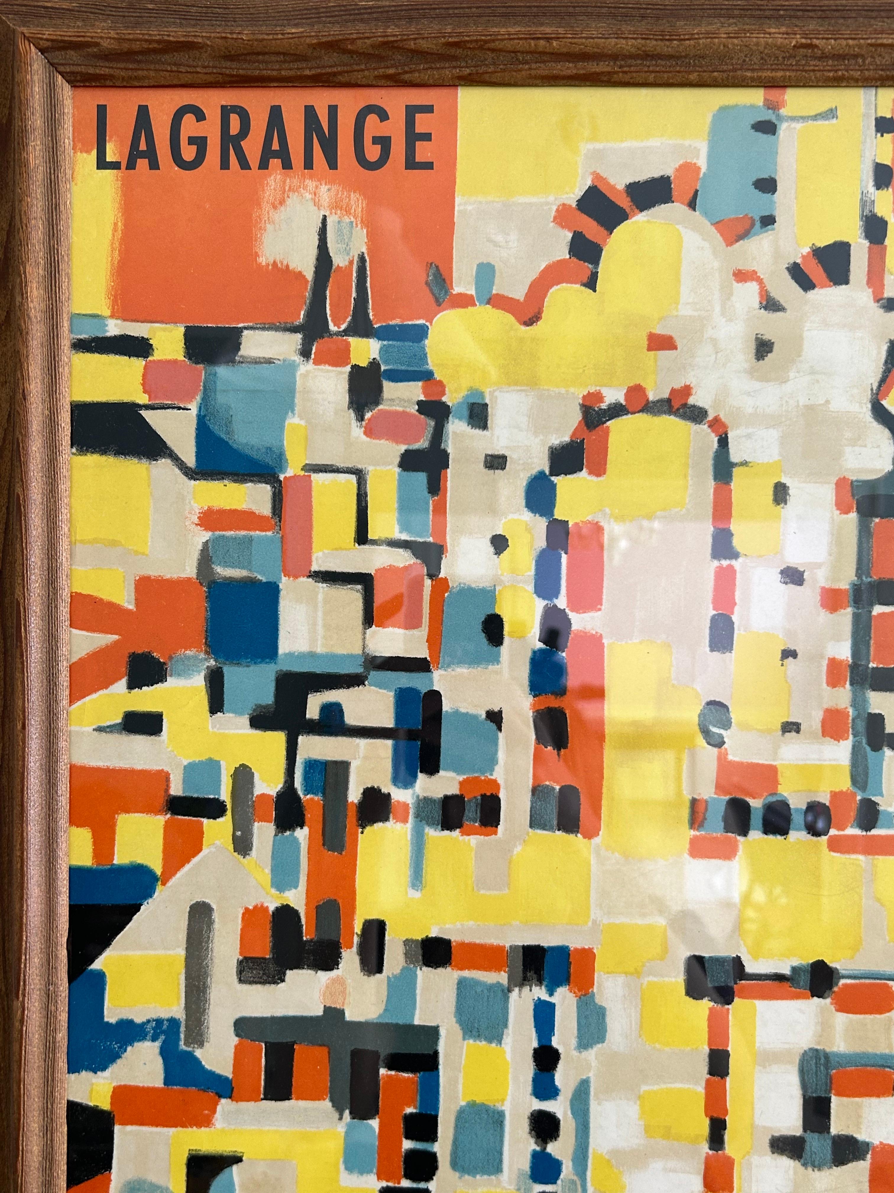 Vintage Jacques Lagrange Galerie Villand Exhibition Poster, France, 1959 For Sale 2