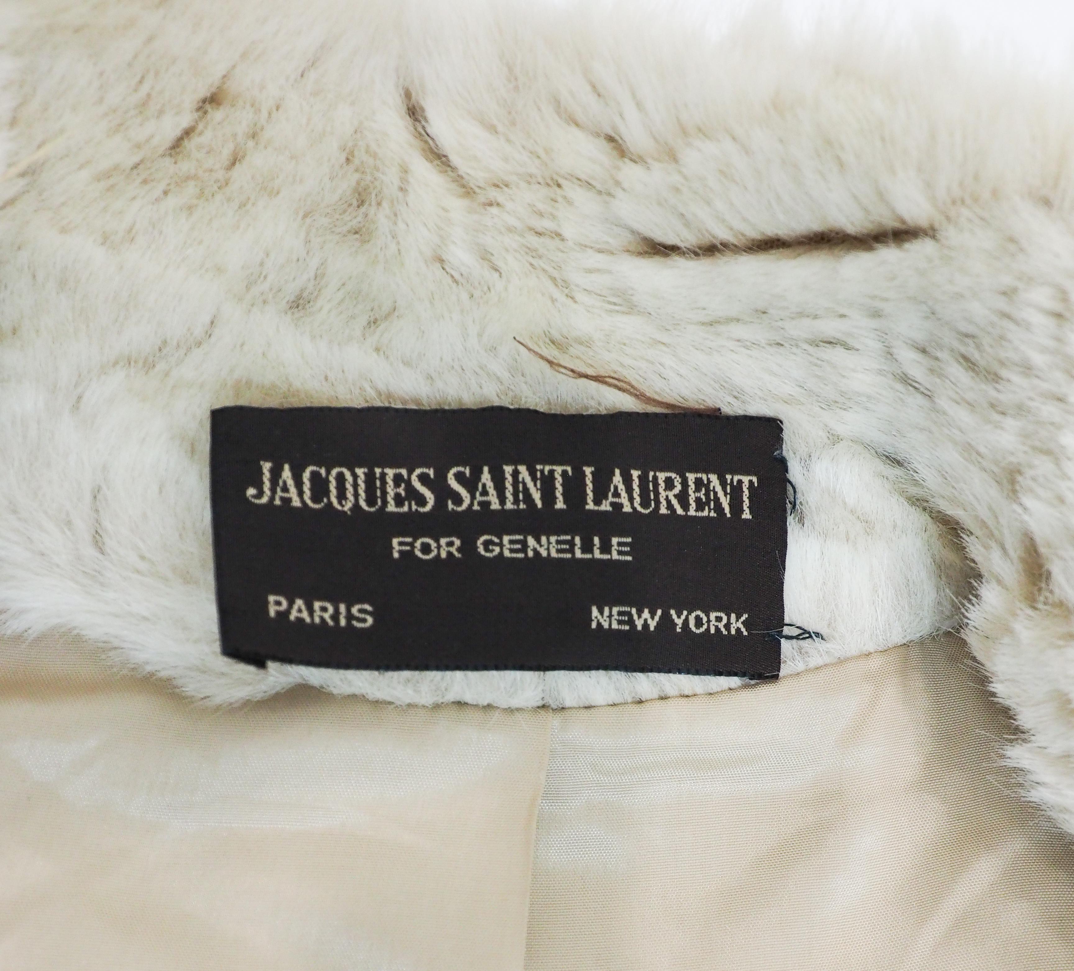 Women's Vintage Jacques Saint Laurent Ivory Fur Coat For Sale