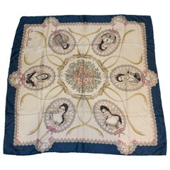 Retro Jacqumar Silk Scarf 'Queens'