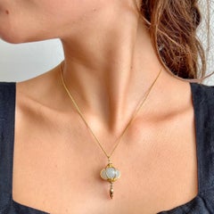 Vintage Jade 14 Karat Gold Lantern Pendant