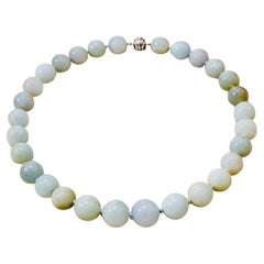LARGE JADE 15.9mm BEADS NECKLACE from the collection of Shirley Conran DBE