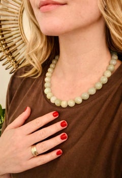 LARGE JADE 15.9mm BEADS NECKLACE from the collection of Shirley Conran DBE