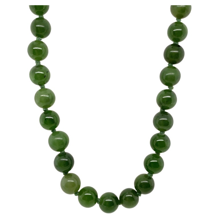 Vintage Jade Necklace/Strand 14K Yellow Gold Clasp Antique Retro For ...