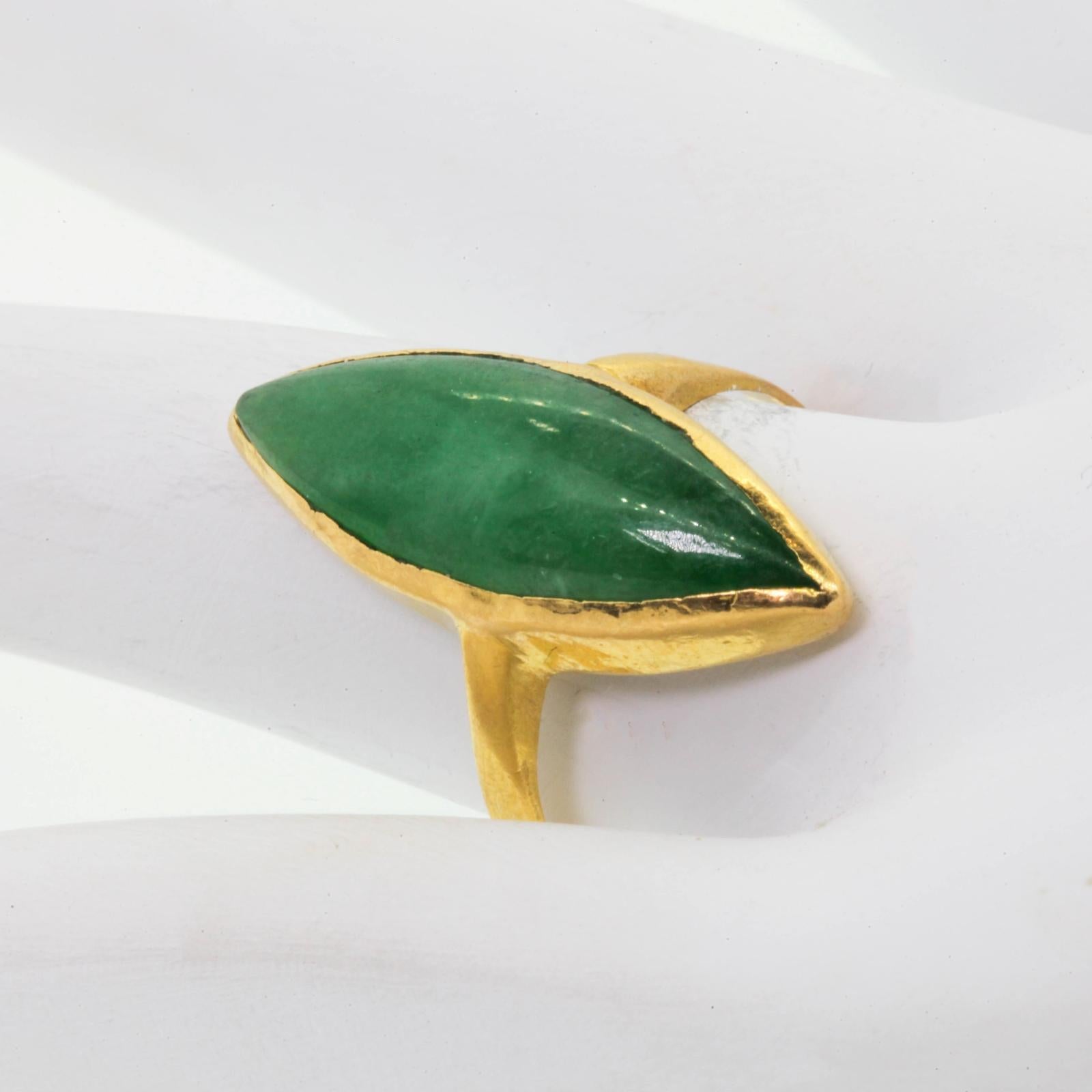 vintage gold jade ring