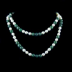 Vintage Jade and Pearl Necklace
