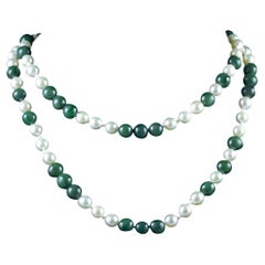 Vintage Jade and Pearl Necklace