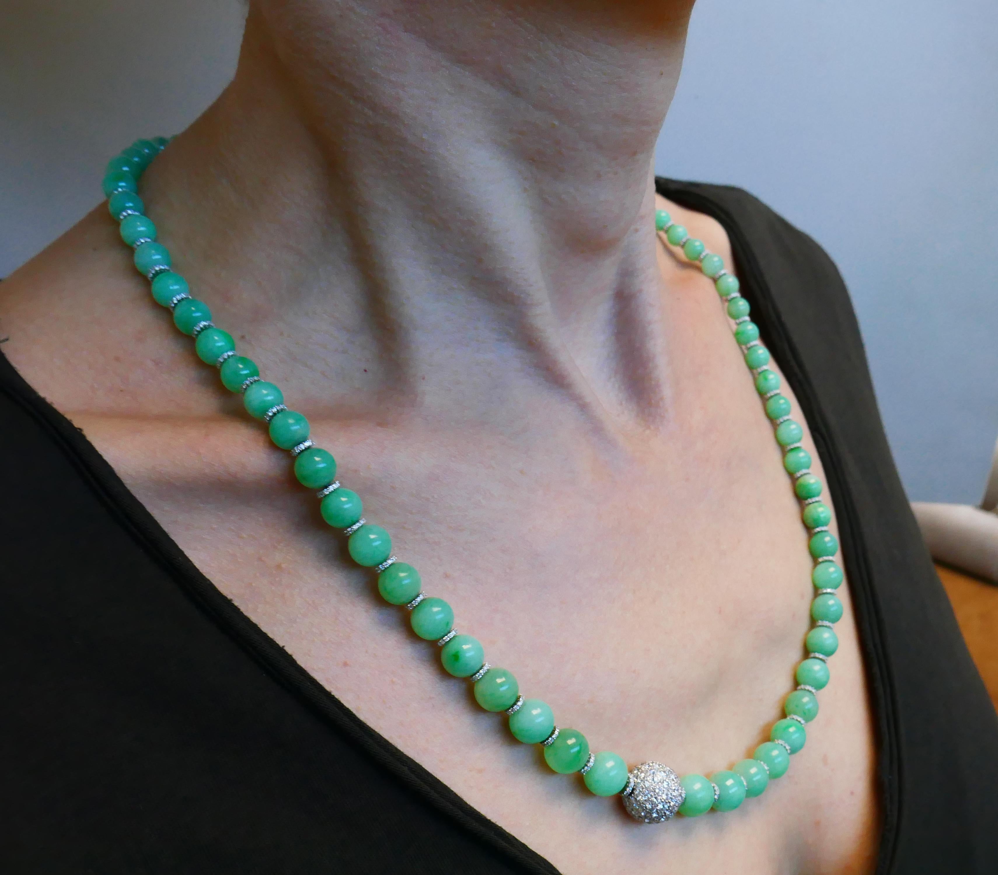 jade bead necklace vintage