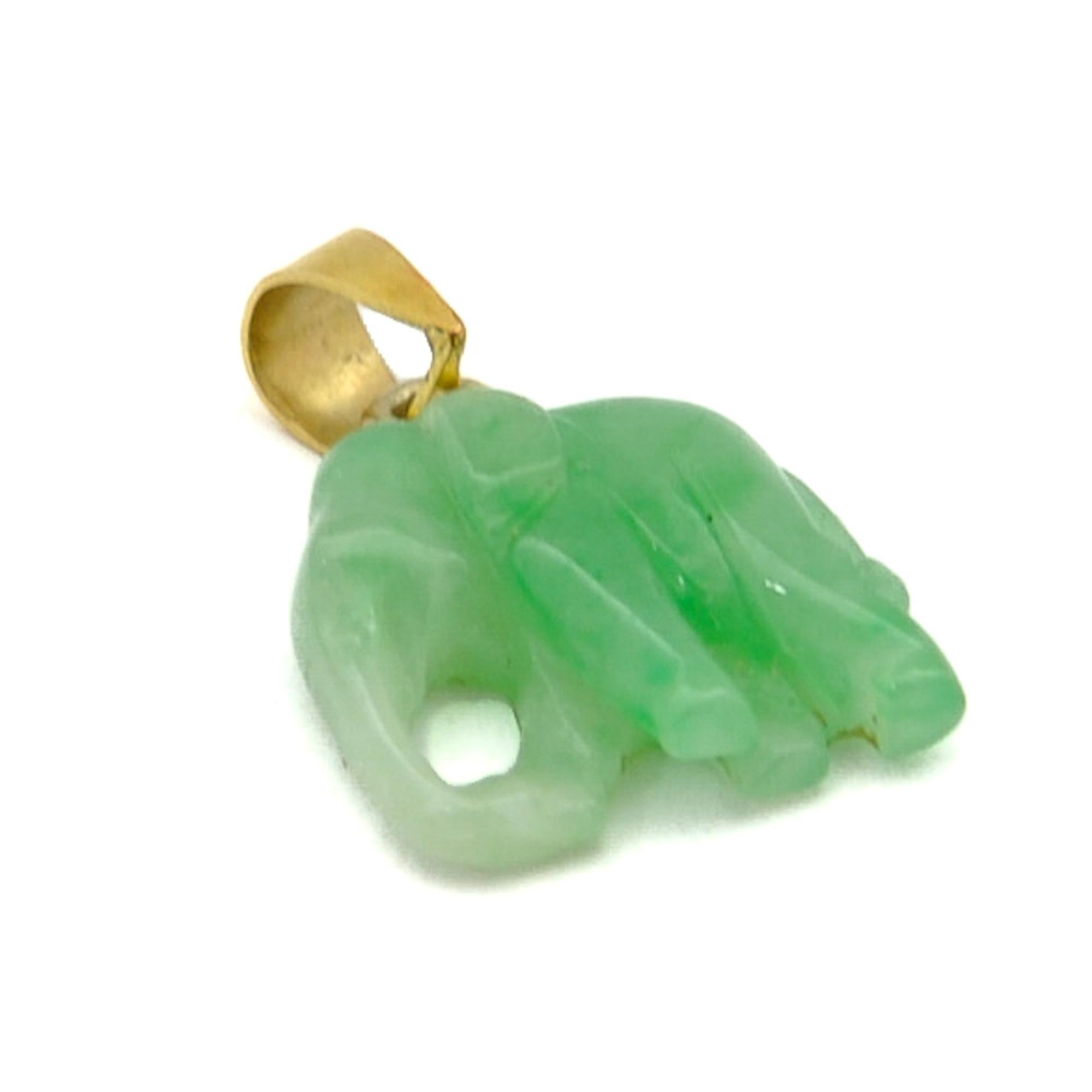 thumbnail image 2 of Jade Elephant Pendant Necklace – 18K Gold Plated Chain, Dainty Charm, Ivory Jade, 18-inch 2 of 2