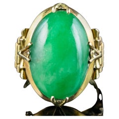 Vintage Jade Cocktail Ring 10 Ct Stone