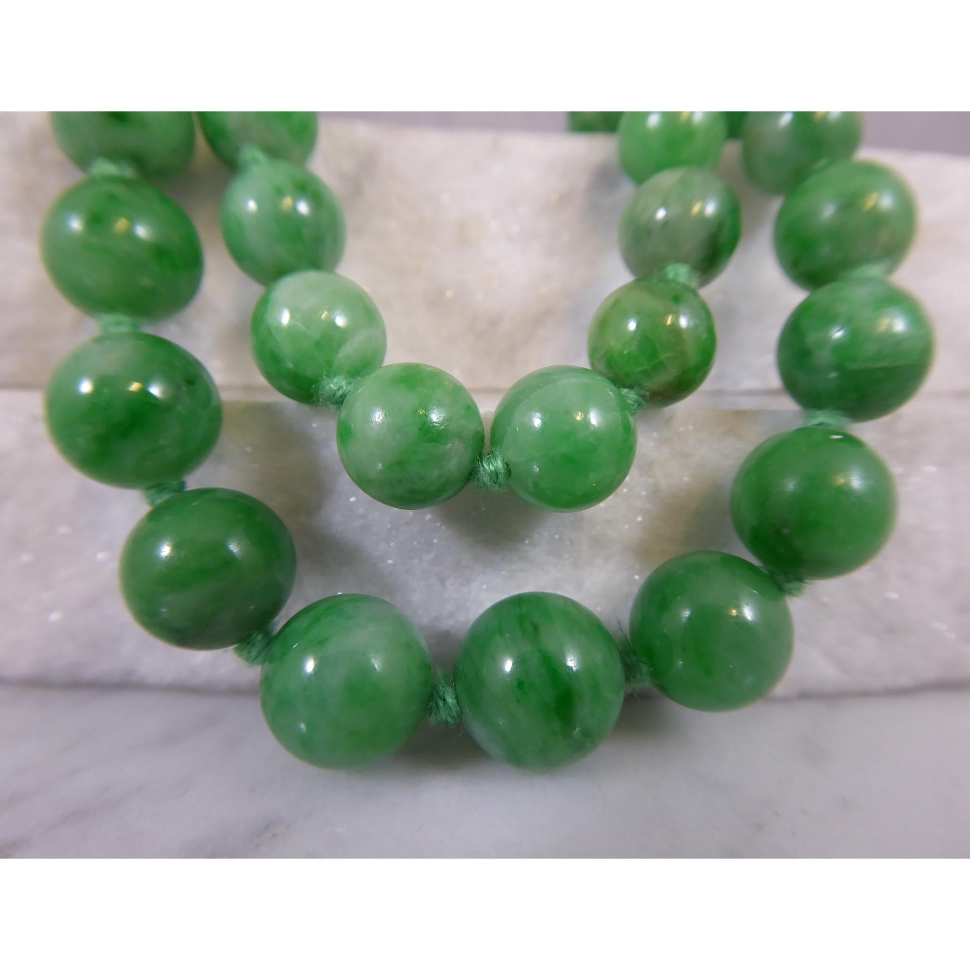 Modern Vintage Jade Double Row Necklace