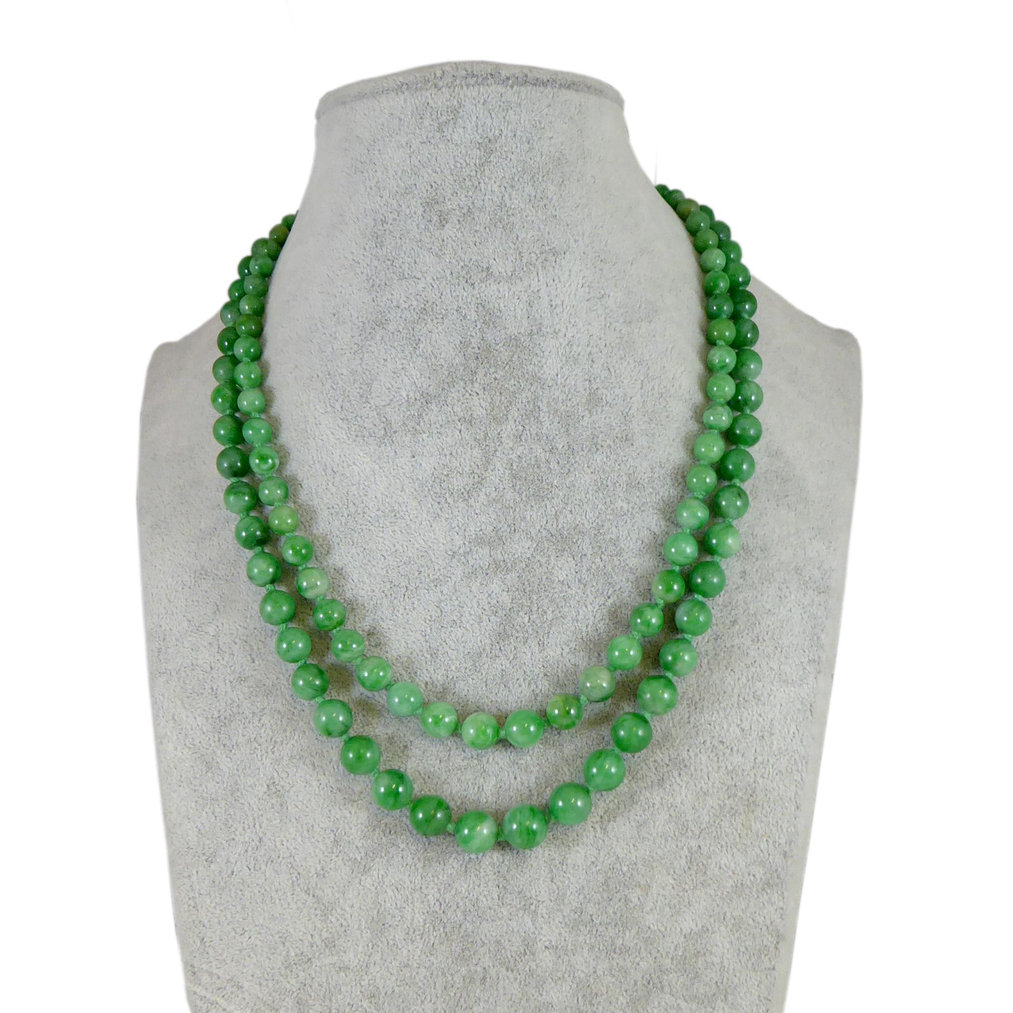 Vintage Jade Double Row Necklace 1
