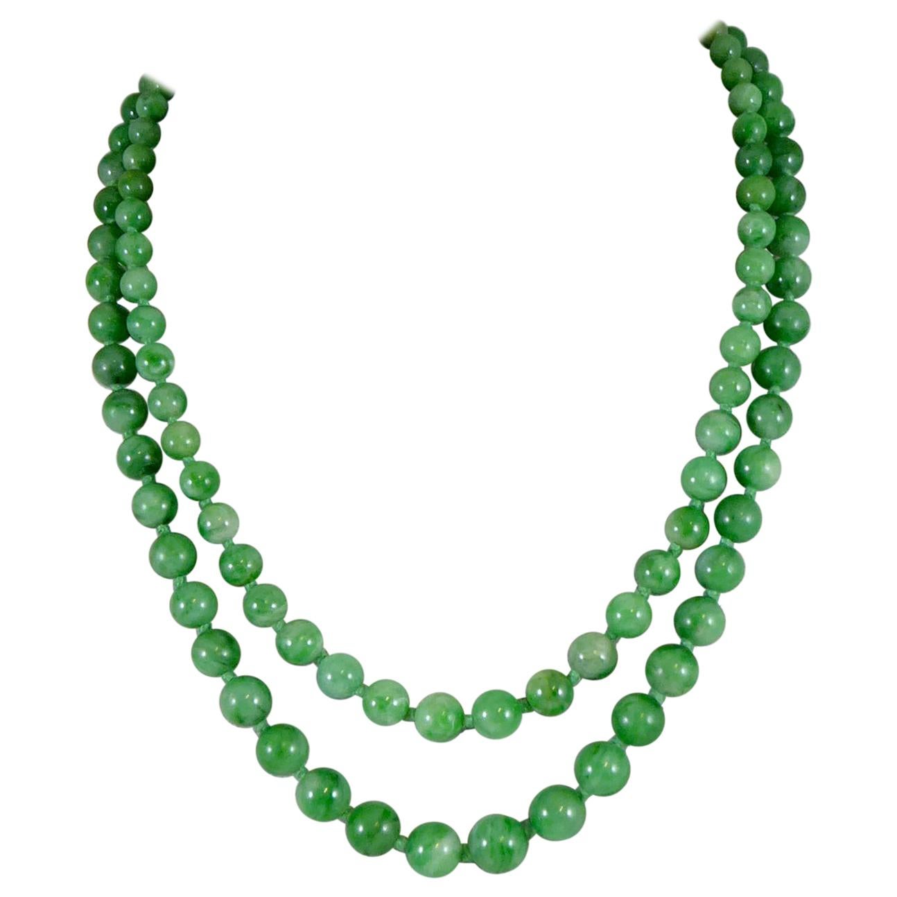 Vintage Jade Double Row Necklace