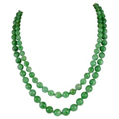 Zweireihige Vintage-Jade-Halskette