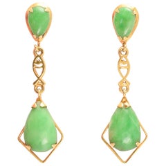 Vintage Jade Drop Earrings