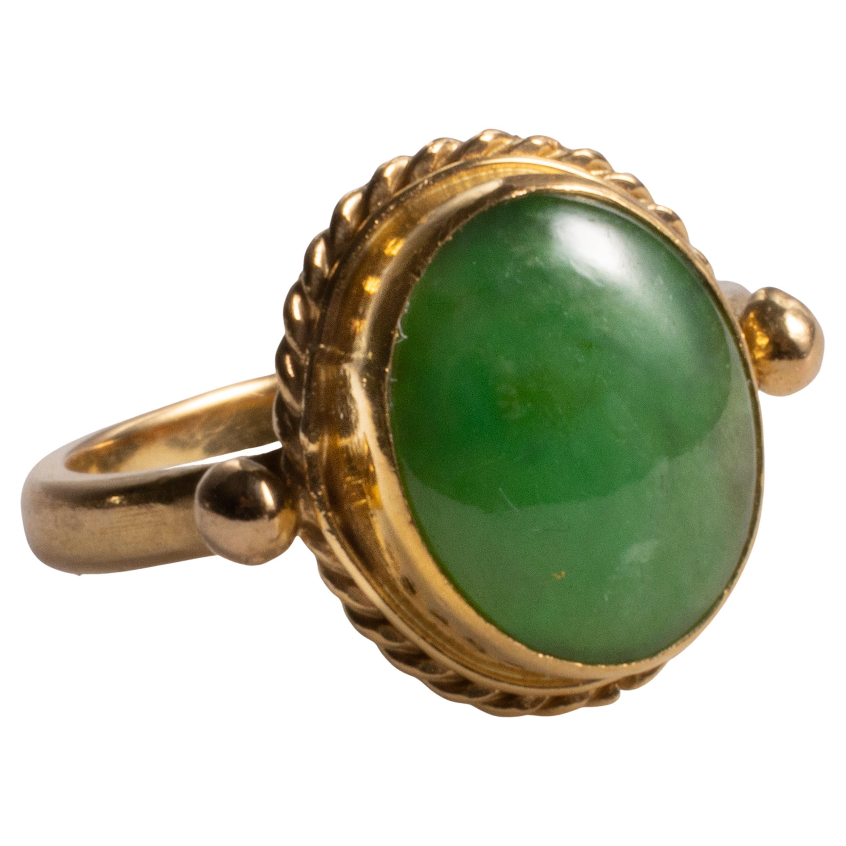 Vintage Jade Ring 22K