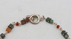 Vintage Jade & Sterling Silver Chinese Necklace with Happiness Symbols Pendant