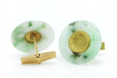 Vintage Jadeite and Gold Cufflinks