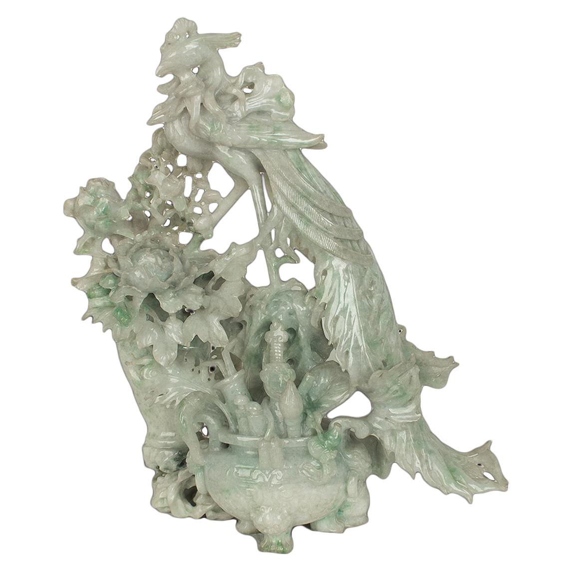 Vintage Jadeite Carving, China, 20th Century