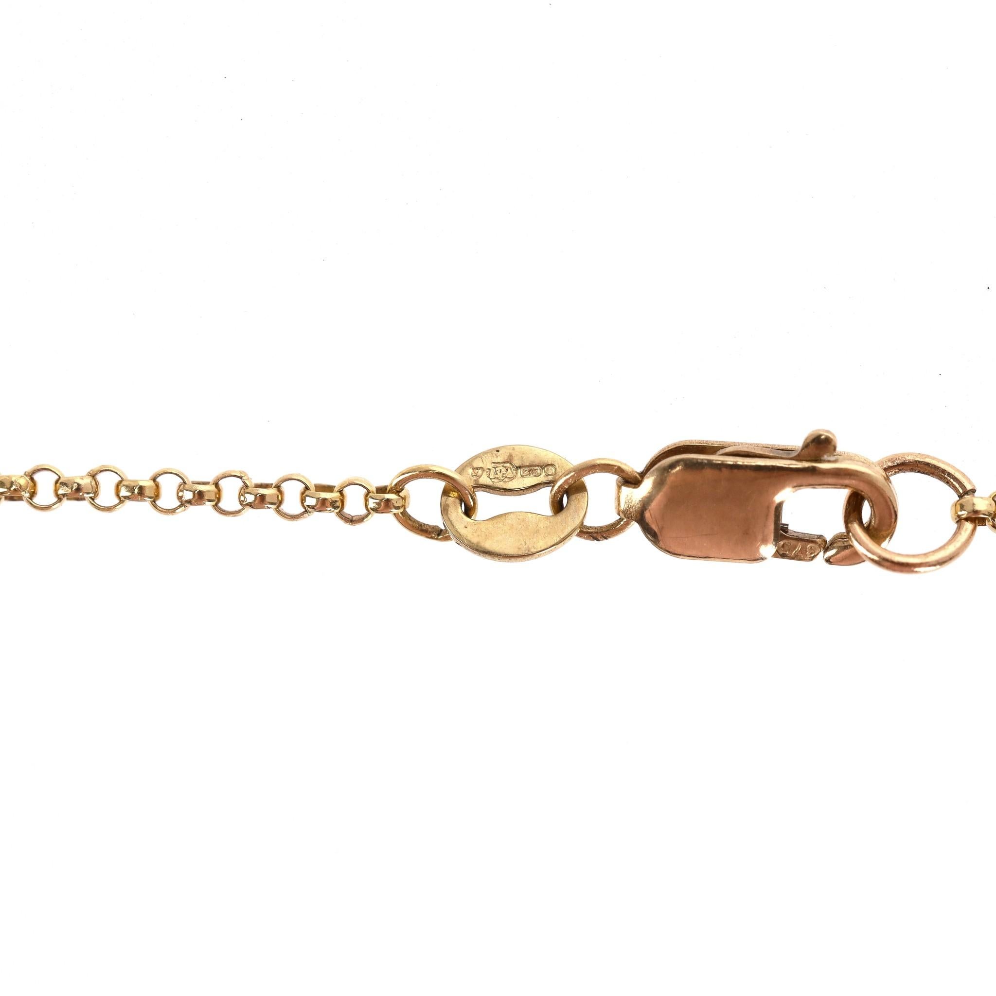 Platin-Anhänger mit Jadeit und Diamant an einer Goldkette im Angebot 3