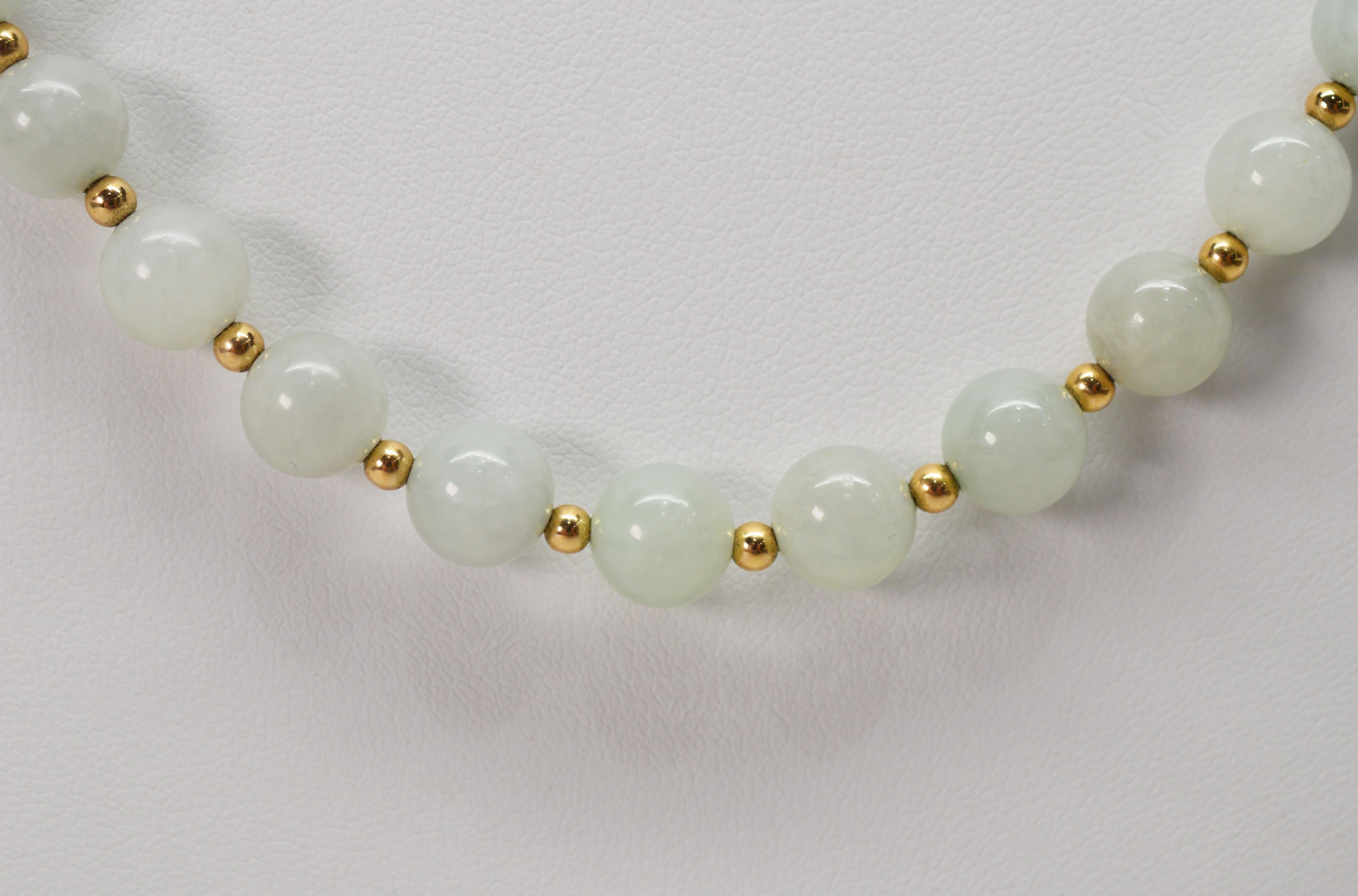 Women's Vintage Jadeite Gold Bead Necklace