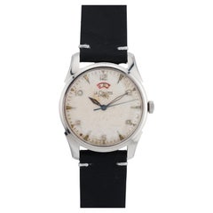 Reloj de pulsera vintage Jaegar LeCoultre Power Matic de acero inoxidable Circa 1955