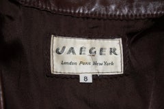 Falda vintage Jaeger de piel marrón