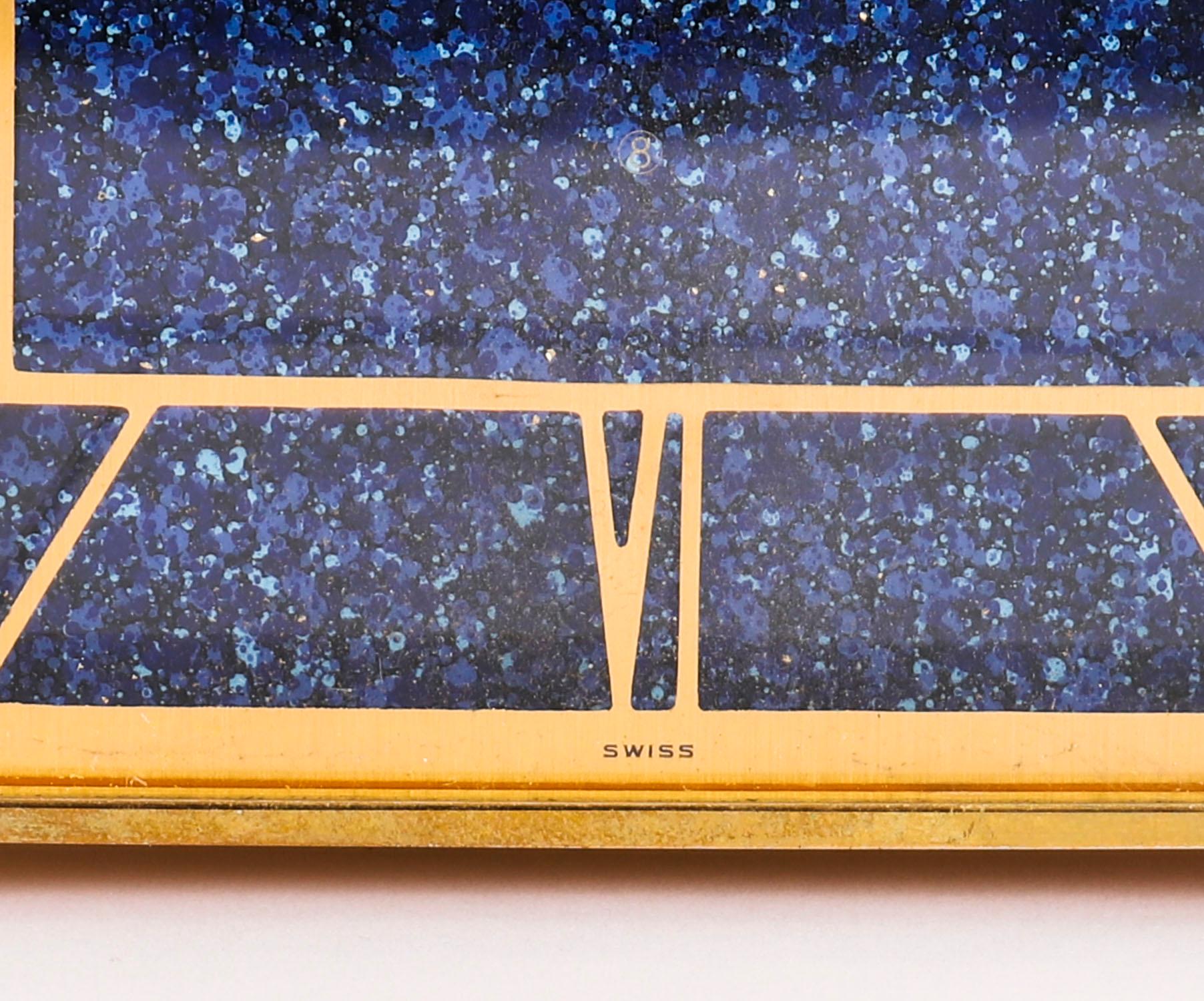 Jaeger le Coultre Lapis Lazuli Mantel Clock d'epoca 20° Secolo in vendita 1