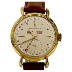 Vintage Jaeger-LeCoultre 18K Yellow Gold Triple Date Watch