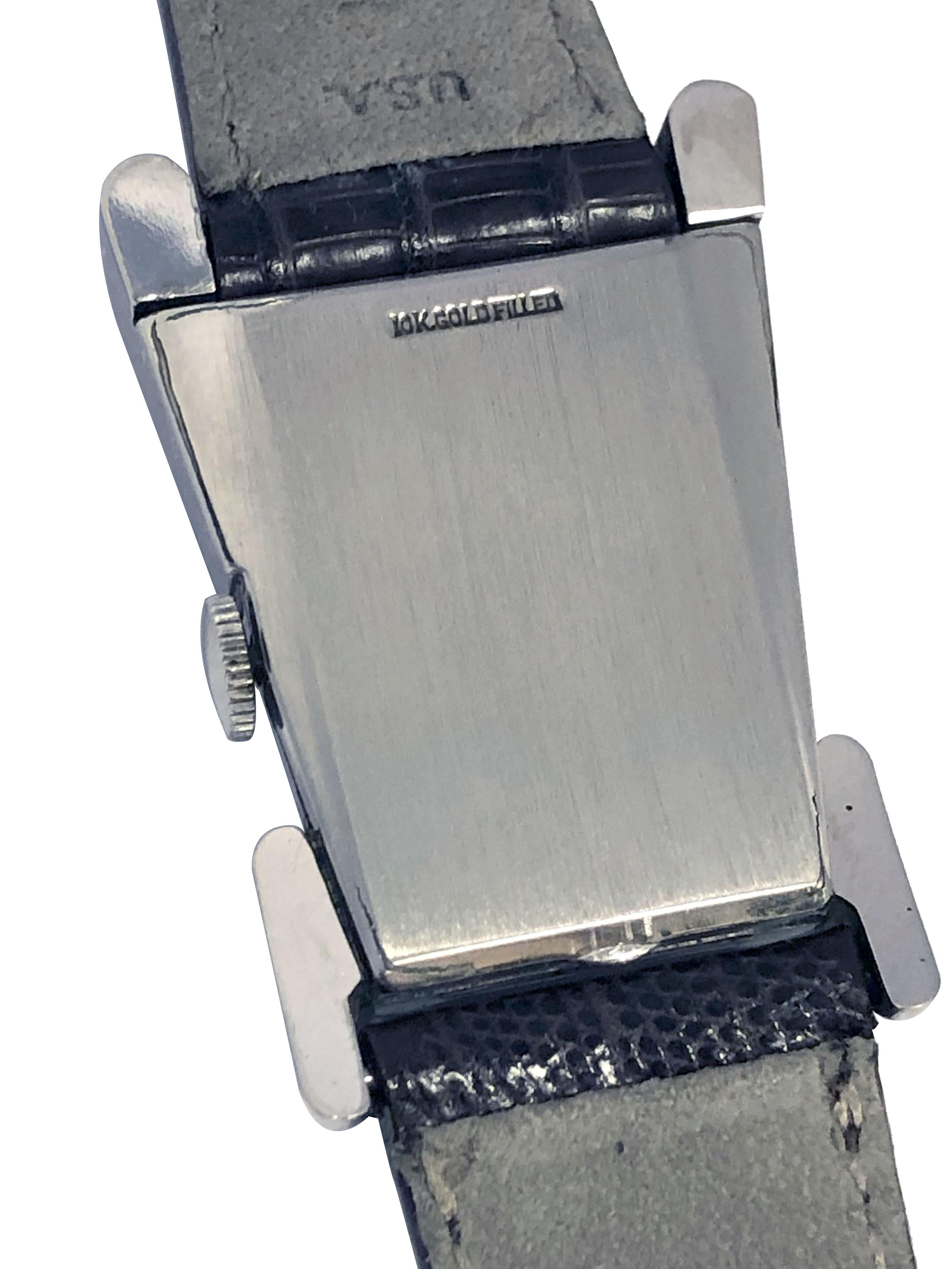 Modernist Vintage Jaeger LeCoultre Aristocrat Grasshopper Wrist Watch For Sale