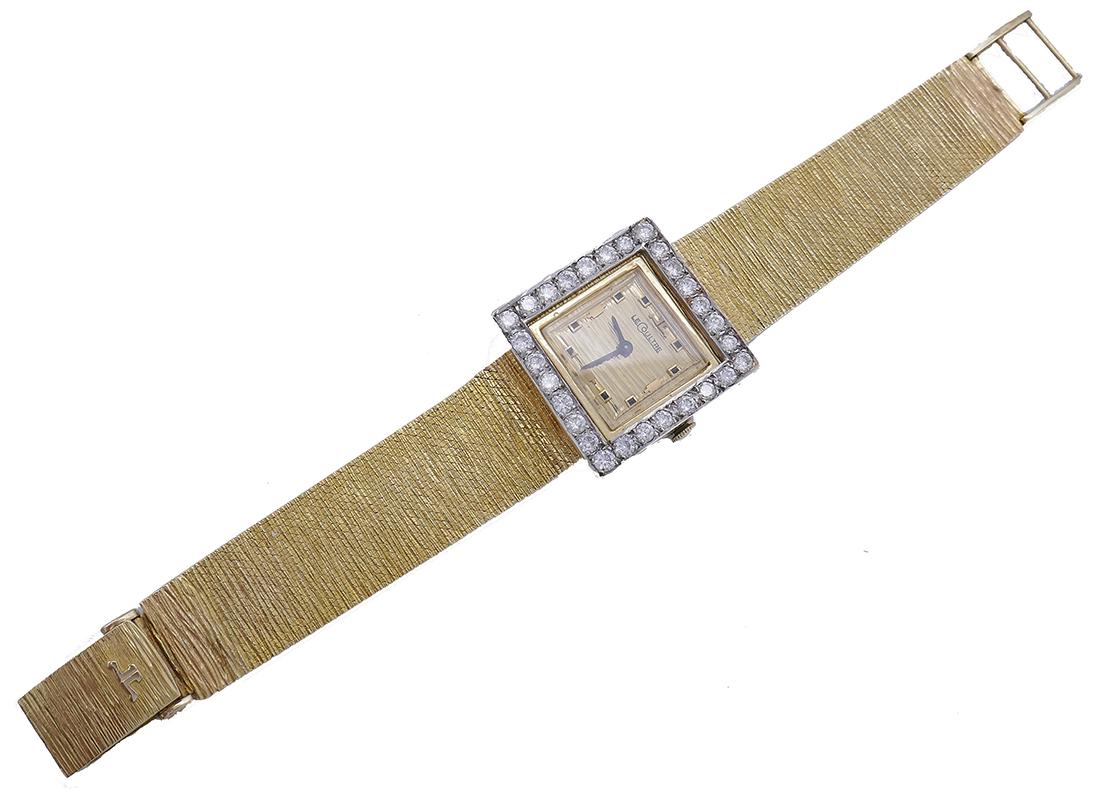Jaeger-LeCoultre: 14 Karat Gold Damenarmbanduhr Armband mit Diamanten im Zustand „Gut“ in Beverly Hills, CA