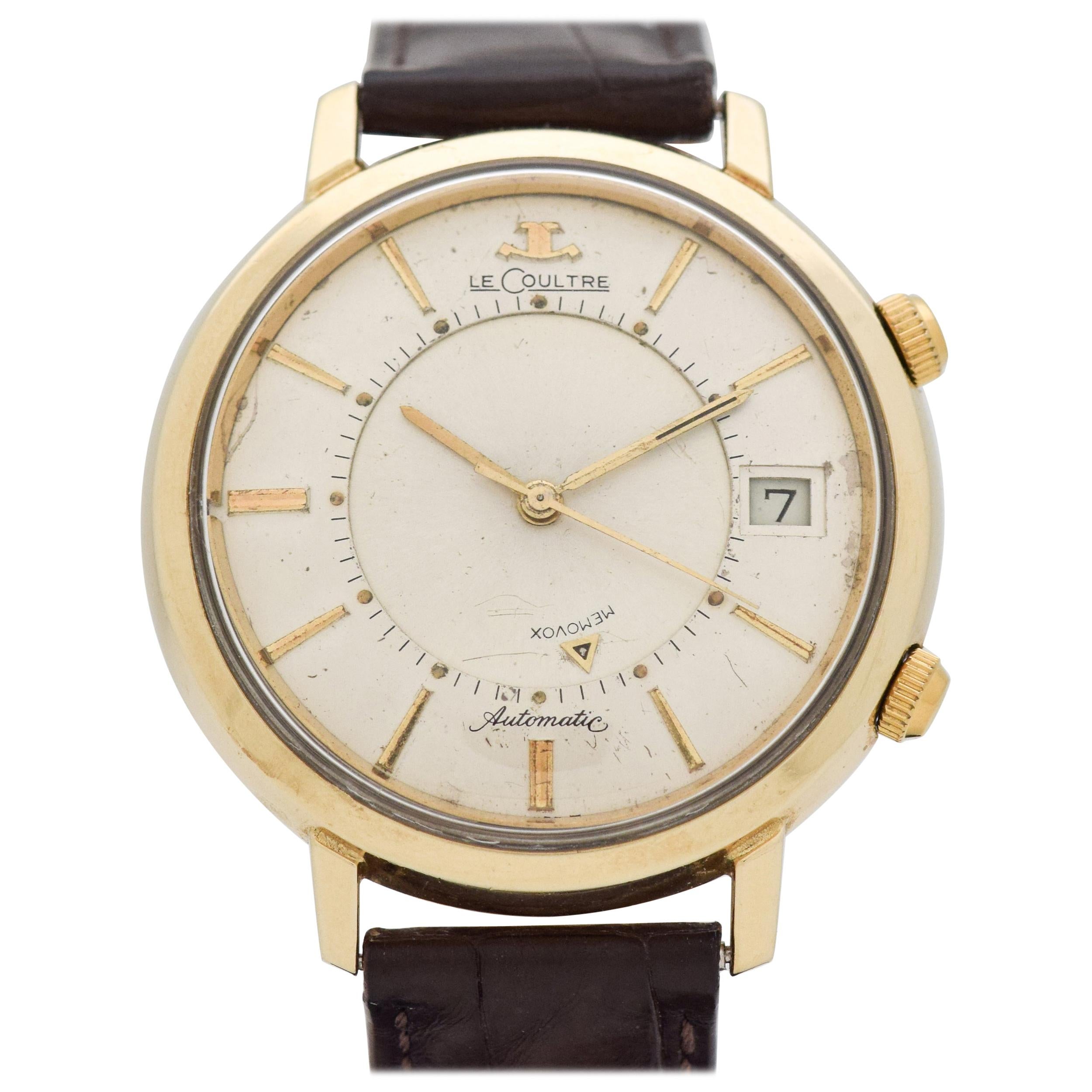Vintage Jaeger LeCoultre Memovox Wrist Alarm Watch, 1950s For Sale