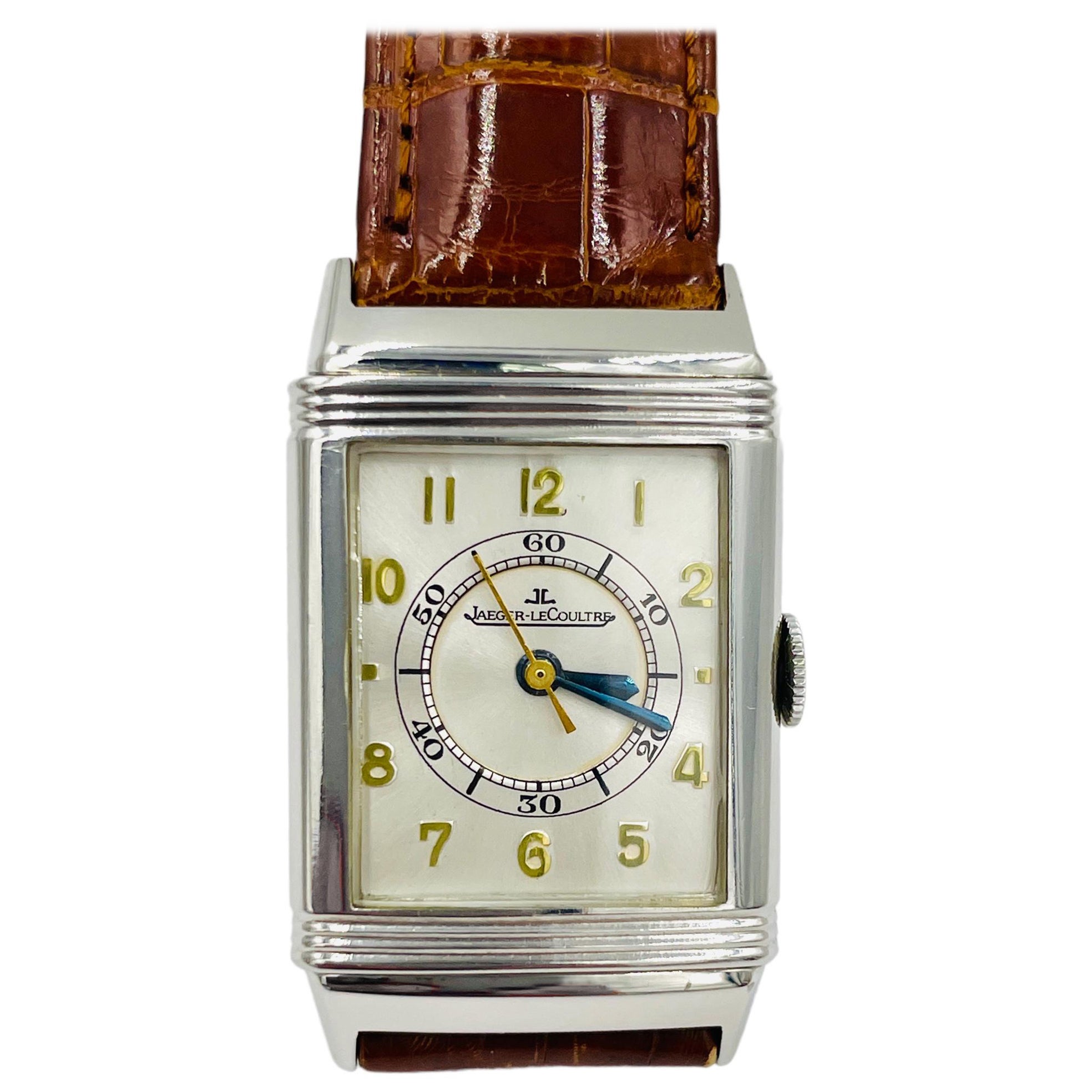 Jaeger LeCoultre Reverso Stahlarmbanduhr, Vintage