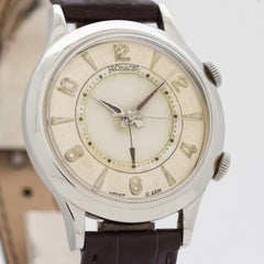 Vintage Jaeger LeCoultre Wrist Alarm Stainless Steel Watch, 1950s