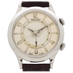 Vintage Jaeger LeCoultre Wrist Alarm Stainless Steel Watch, 1950s