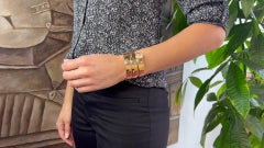 Vintage Jaeger LeCouture Faraone Milano Diamond 18K Yellow Gold Wrap Wristwatch