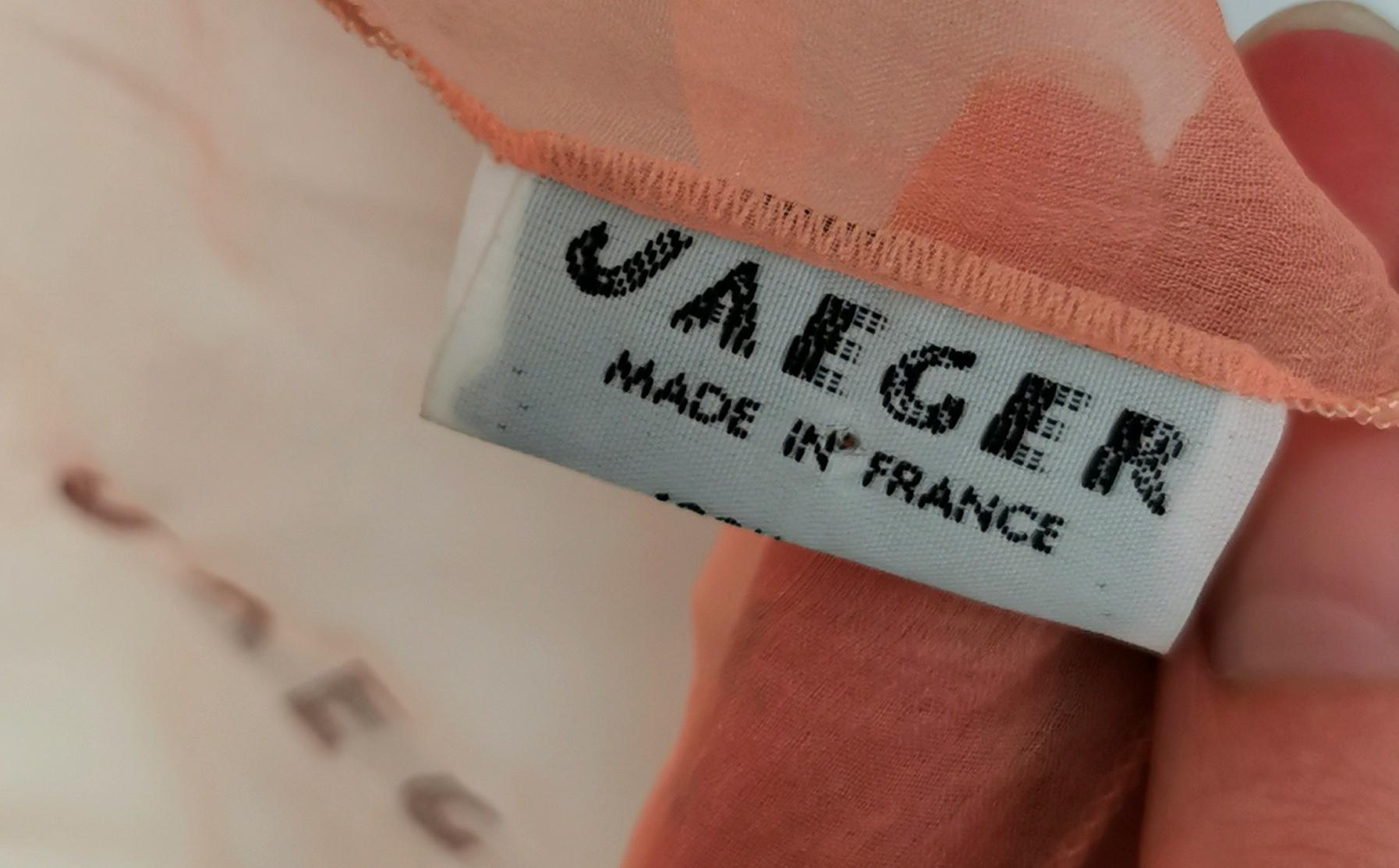 Vintage Jaeger peach silk chiffon scarf, long  For Sale 5