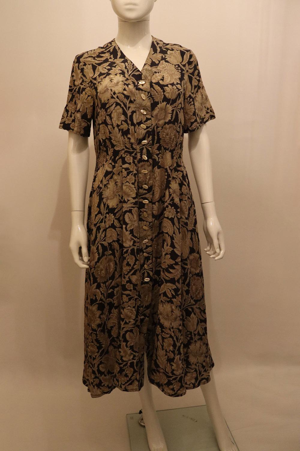 Brown Vintage Jaeger Silk Dress For Sale