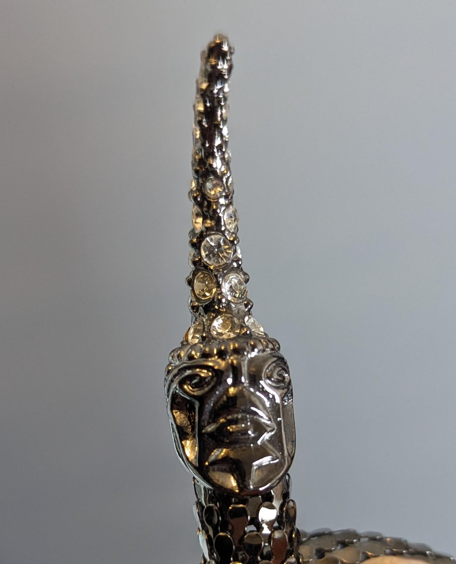 Cinturón vintage Jaeger diseño serpiente, Gunmetal y Diamanté en venta 7
